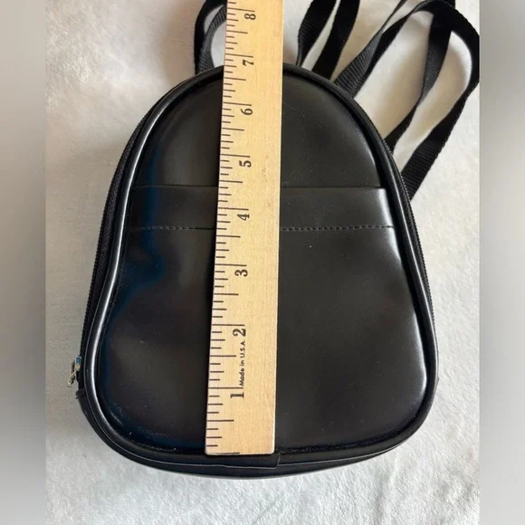 Atmosphere Backpack Black Charcoal Compact Small Faux Leather OS Unisex - Picture 8 of 10